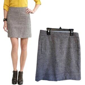 BANANA REPUBLIC Tweed Wool Blend Blackish Brown & White Pencil Skirt Size 4